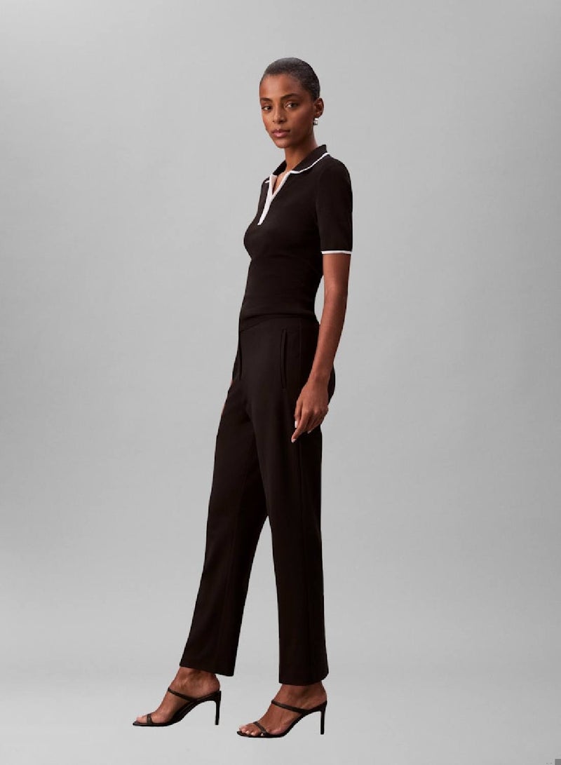 CALVIN KLEIN Ponte Cropped Straight Pants - Image 3